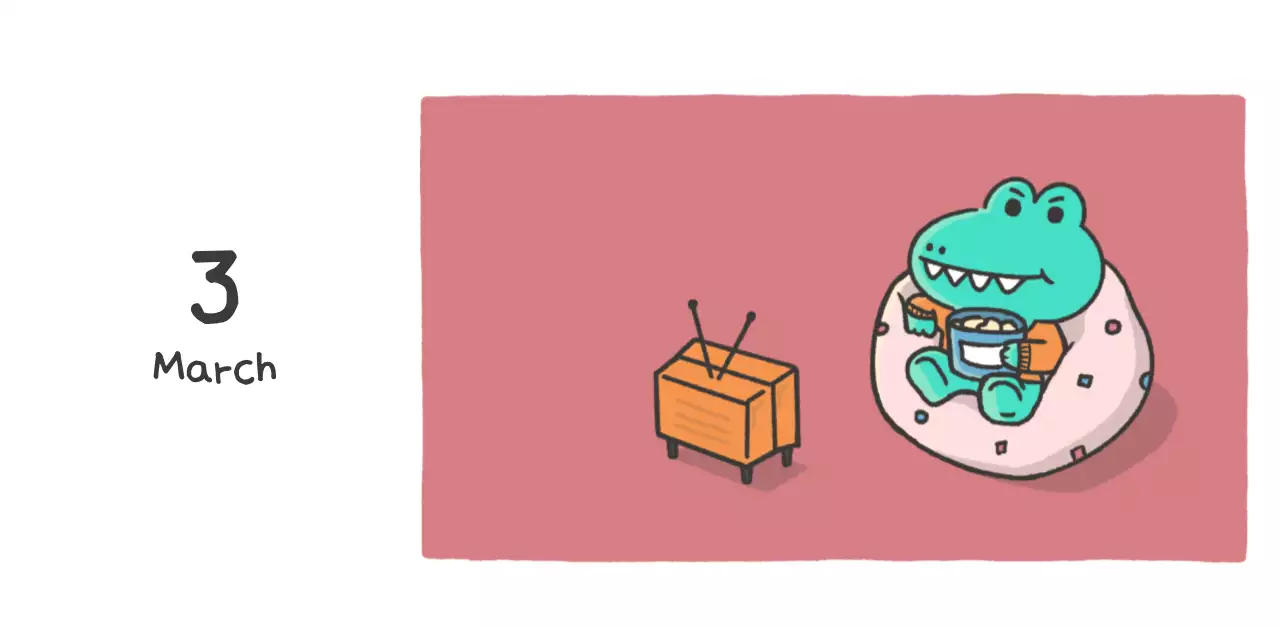 かわいいアゴイラストコンセプトのカレンダー