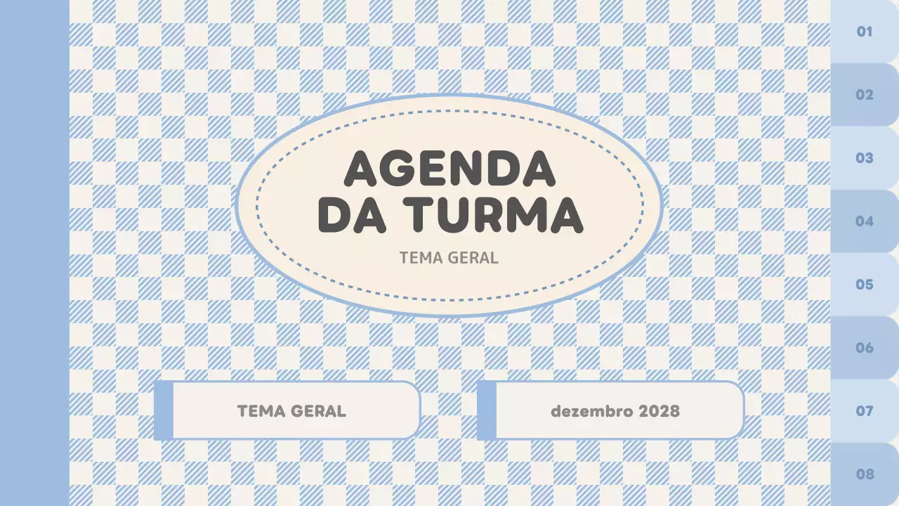 agenda de classe azul lisa