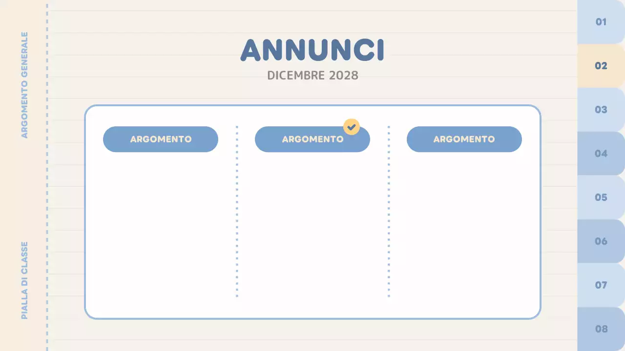 planner di classe a tinta unita blu