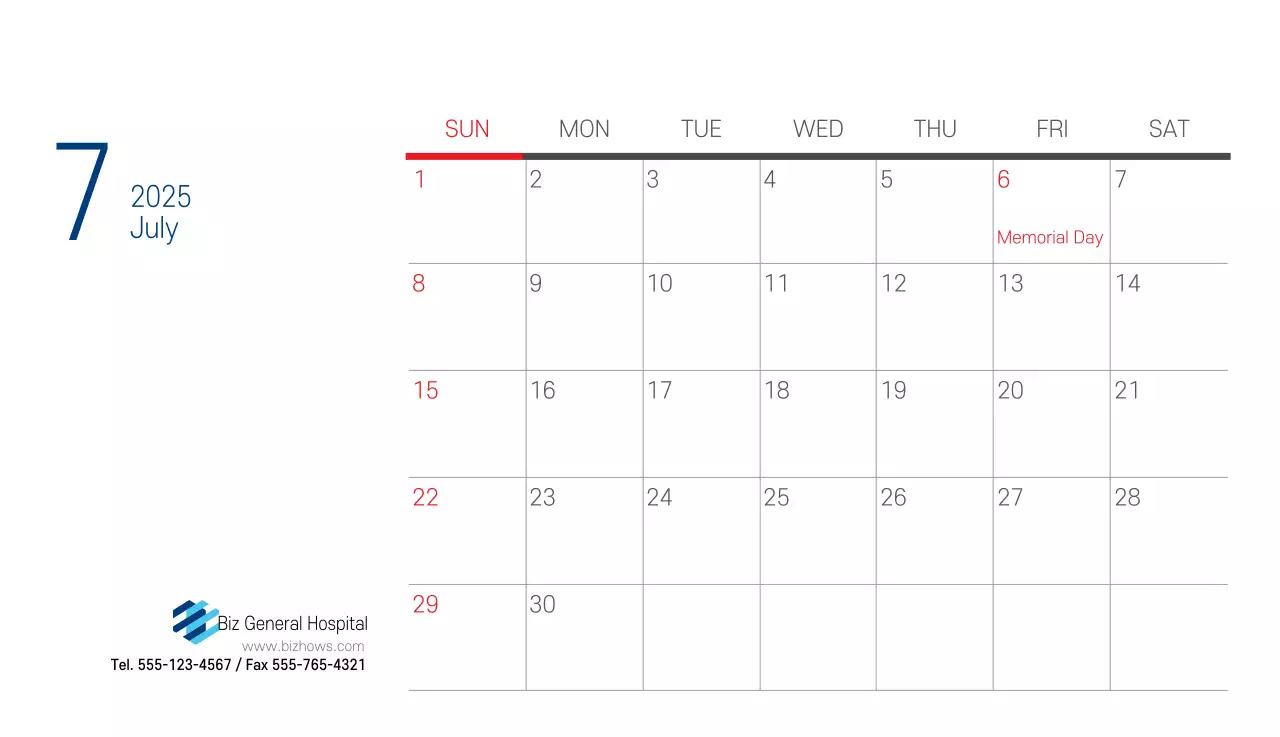 Kalender Promosi Rumah Sakit Sederhana Putih Angkatan Laut