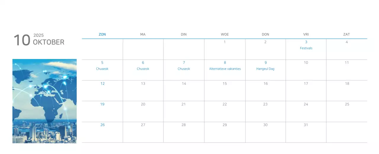 Blauwe moderne kalender bedrijfspromoties