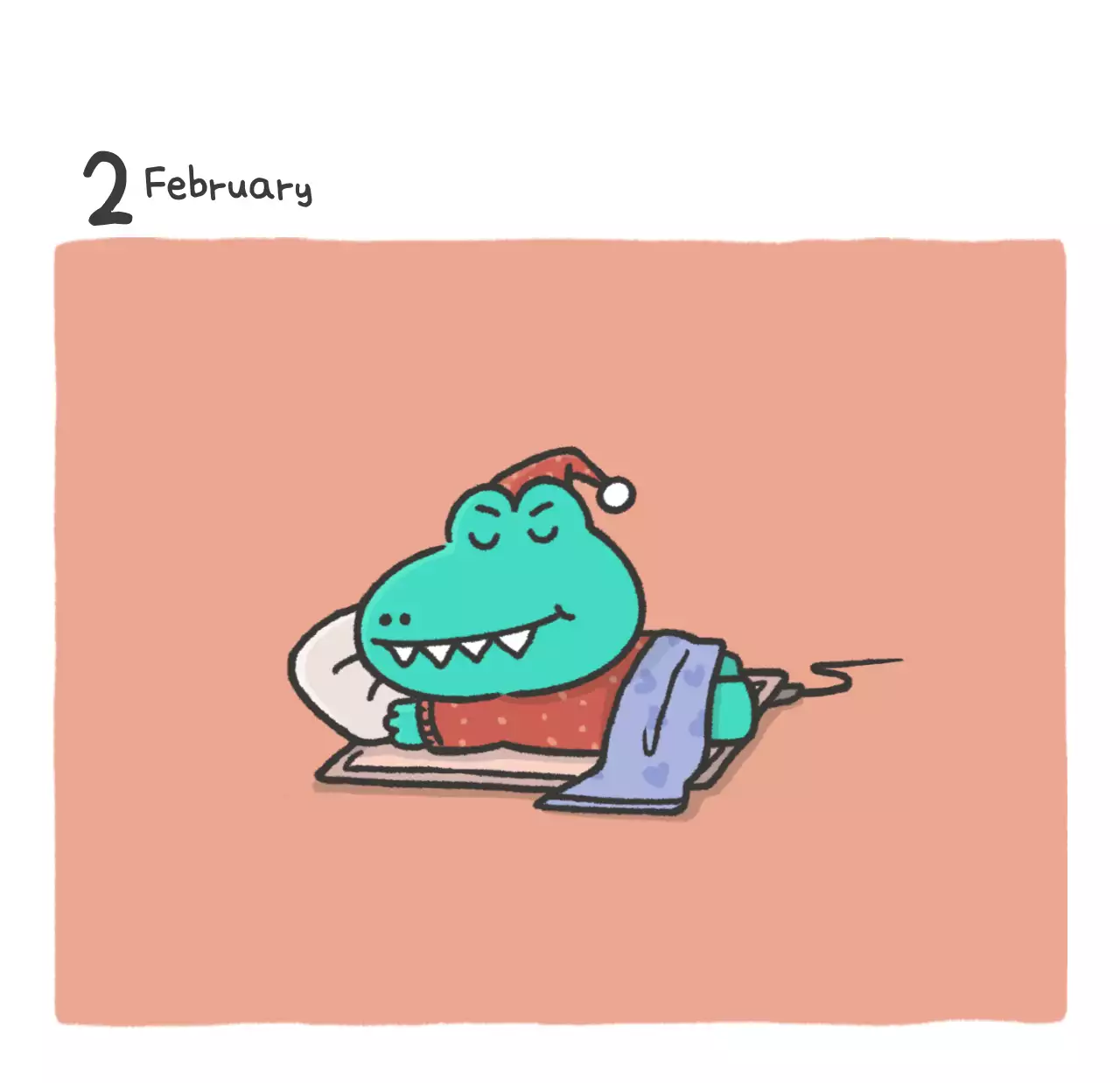 Kalender dengan konsep ilustrasi Ago yang lucu