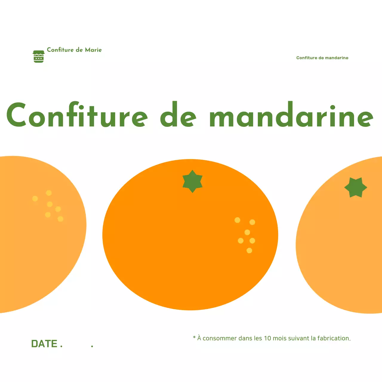 Étiquette de confiture simple bleue