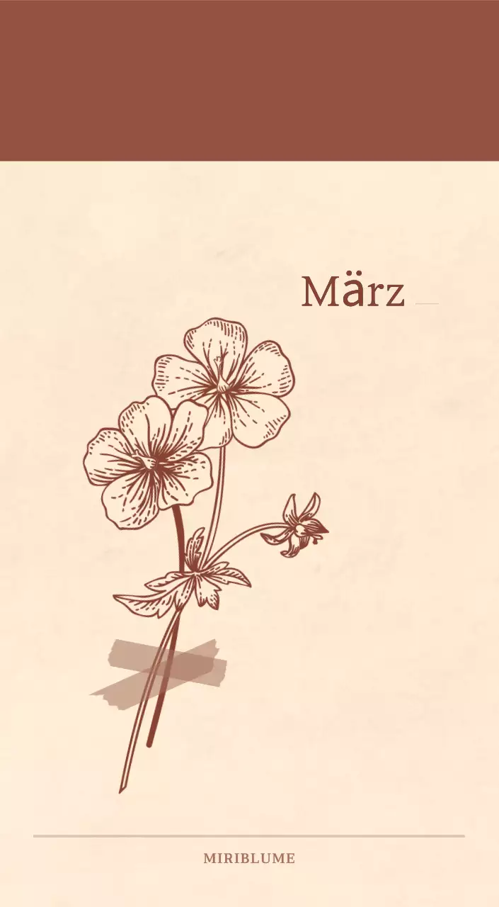 Ein sentimentaler Blumenkalender in hellbraunem und braunem Wollpapierkonzept