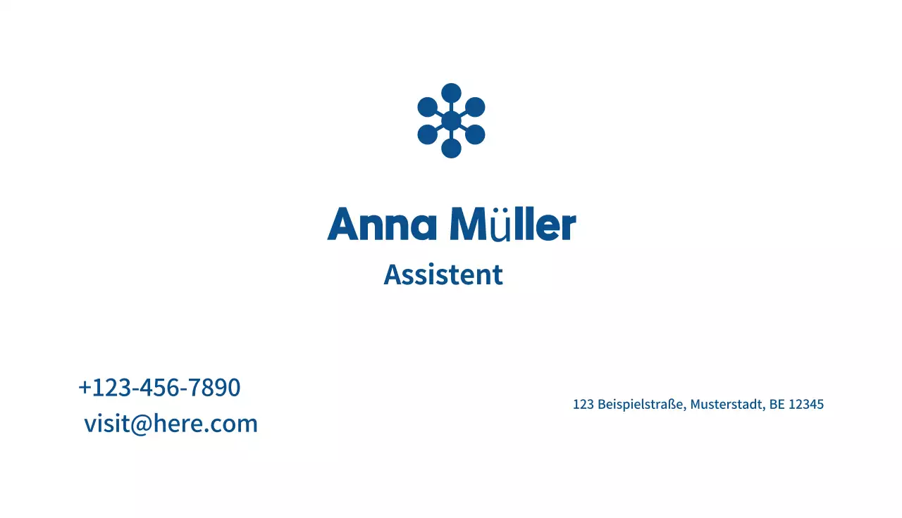 blaue einfache Visitenkarte