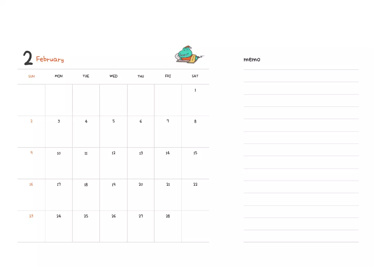 A calendar with a cute Argo illustration concept