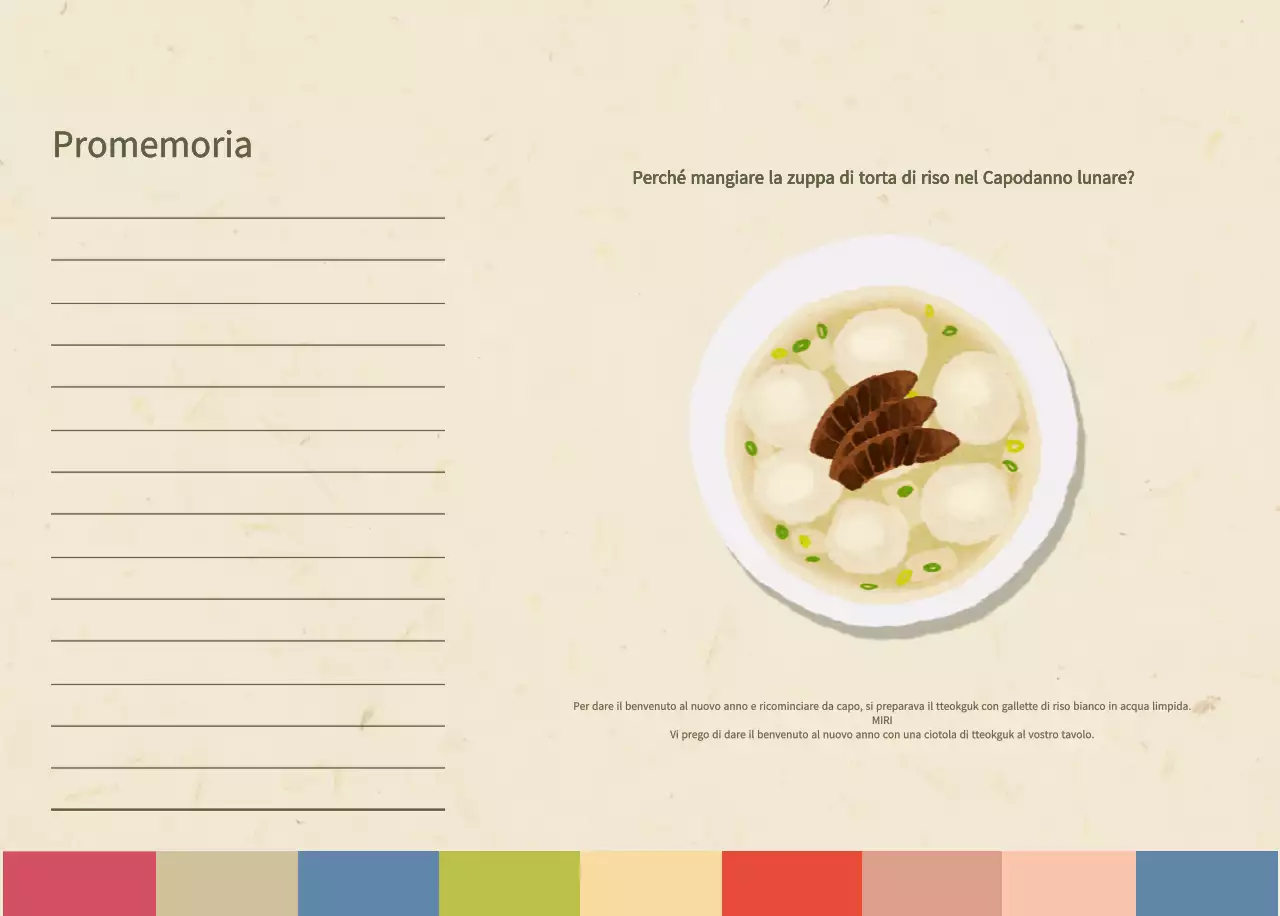 Calendario alimentare tradizionale beige