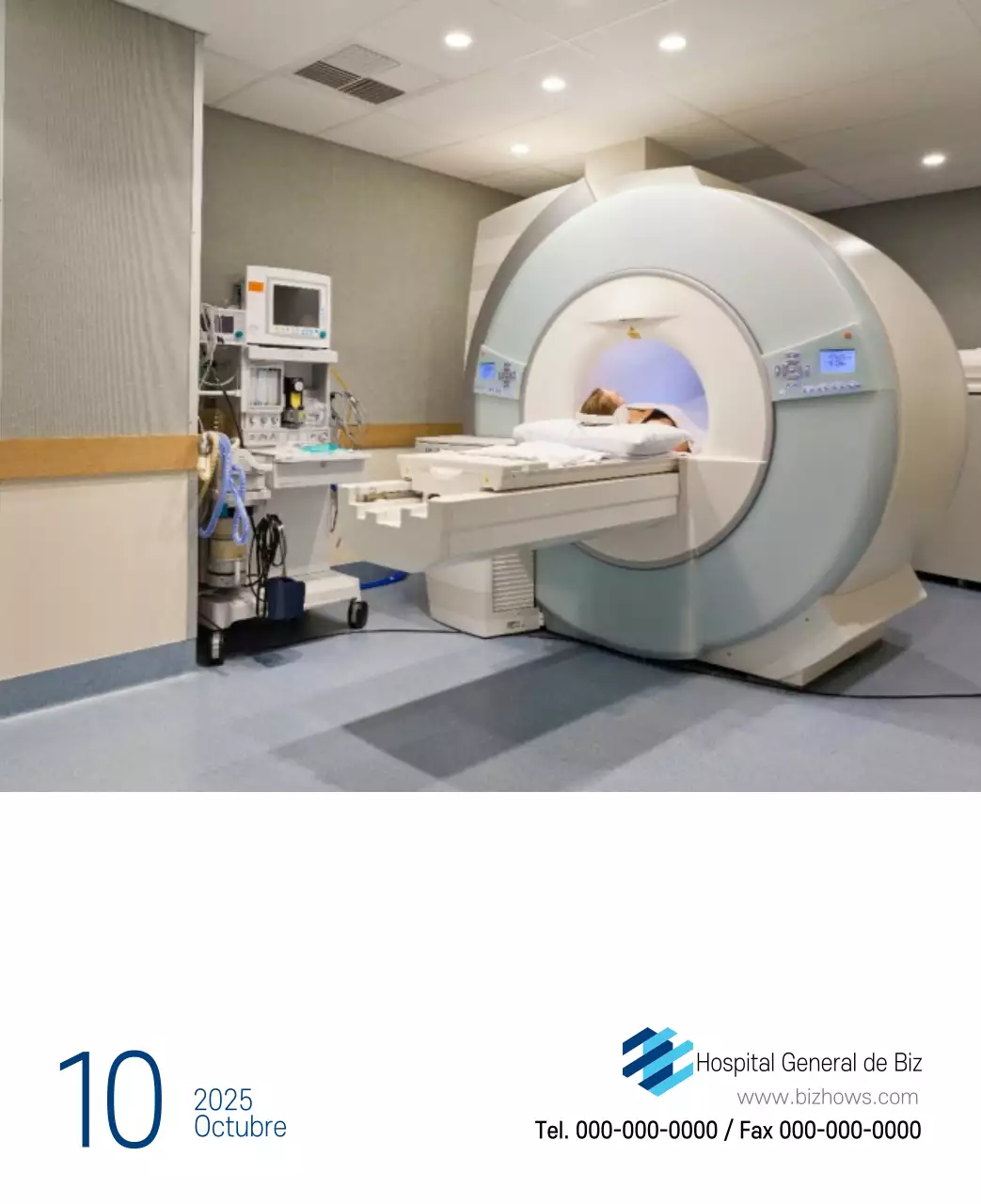 Calendario promocional Hospital Navy White Simple