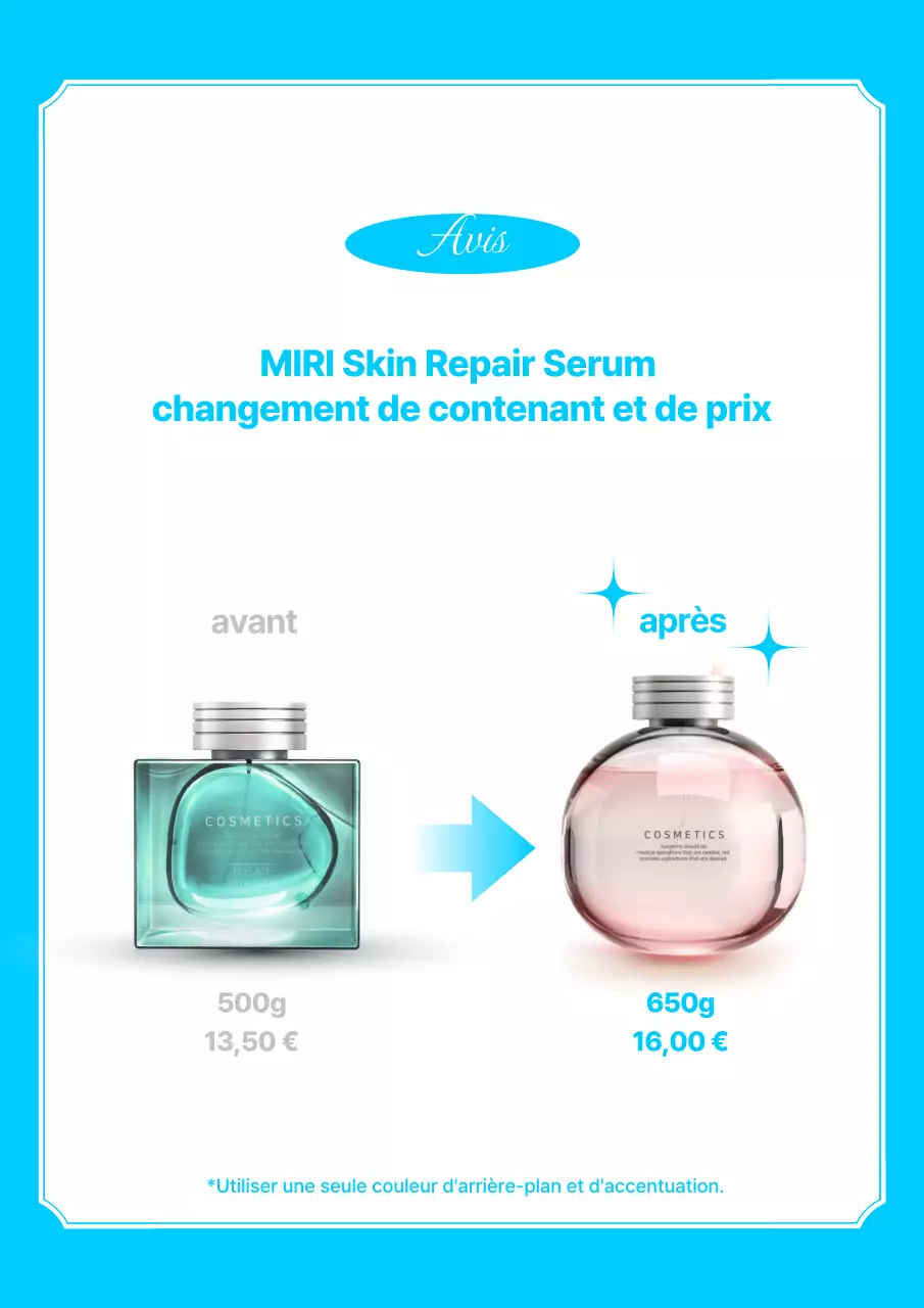 Annonce de cosmétiques modernes bleu clair