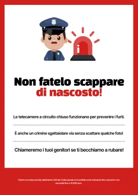 Rosso Semplice Attenzione al furto