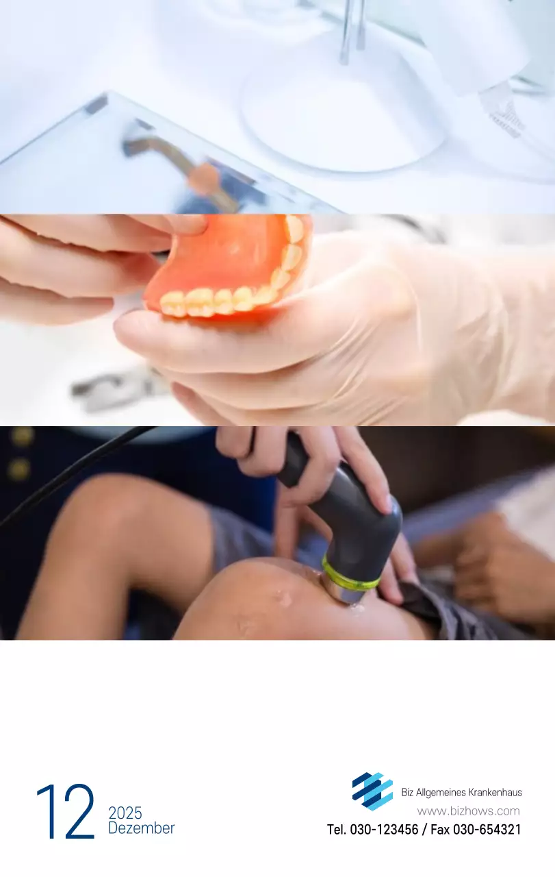 Marineblauer einfacher Krankenhaus-Werbekalender