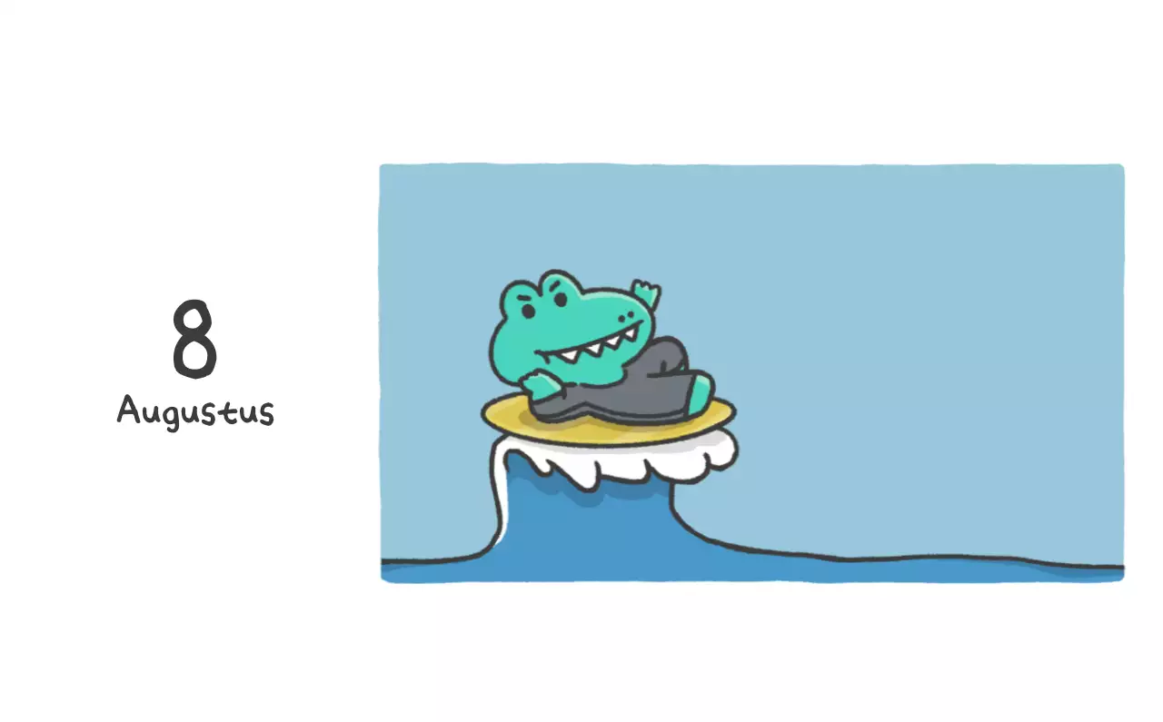 Een kalender met een schattig Ago-illustratieconcept