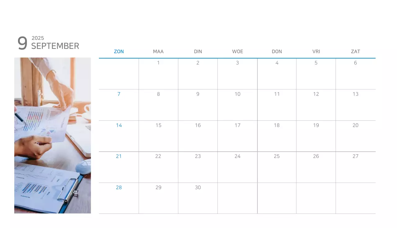 Blauwe Kalender Modern