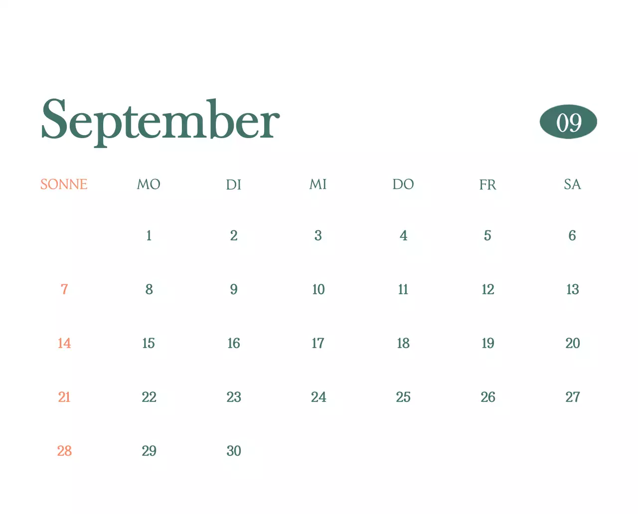 Ein moderner Café-Kalender mit Empfehlungen für das Getränk des Monats