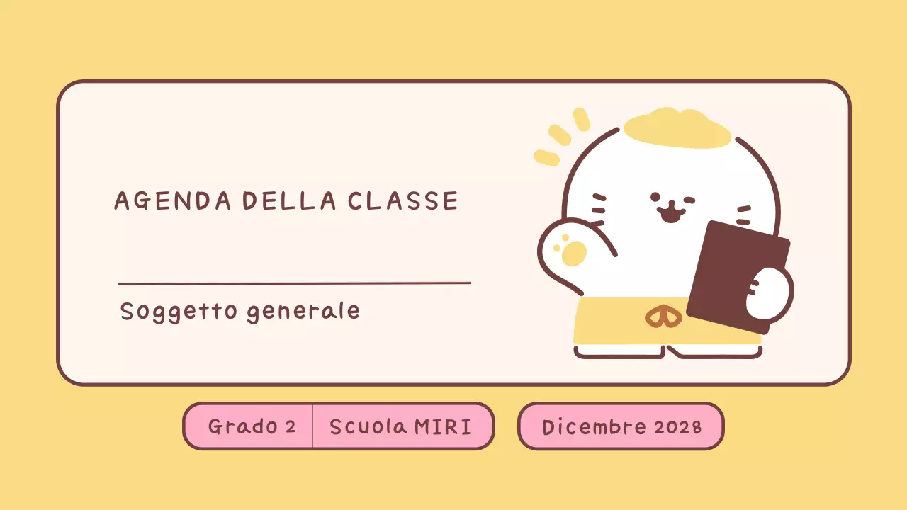 Agenda gialla semplice per la scuola