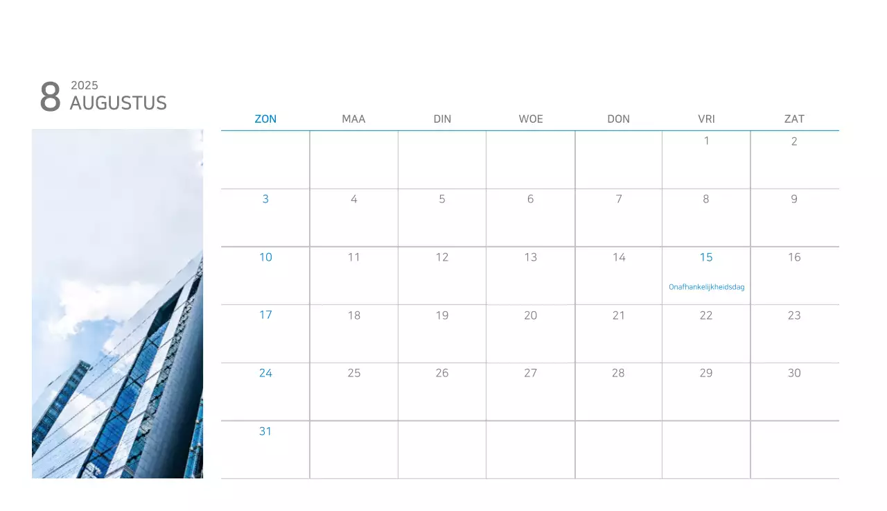 Blauwe Kalender Modern