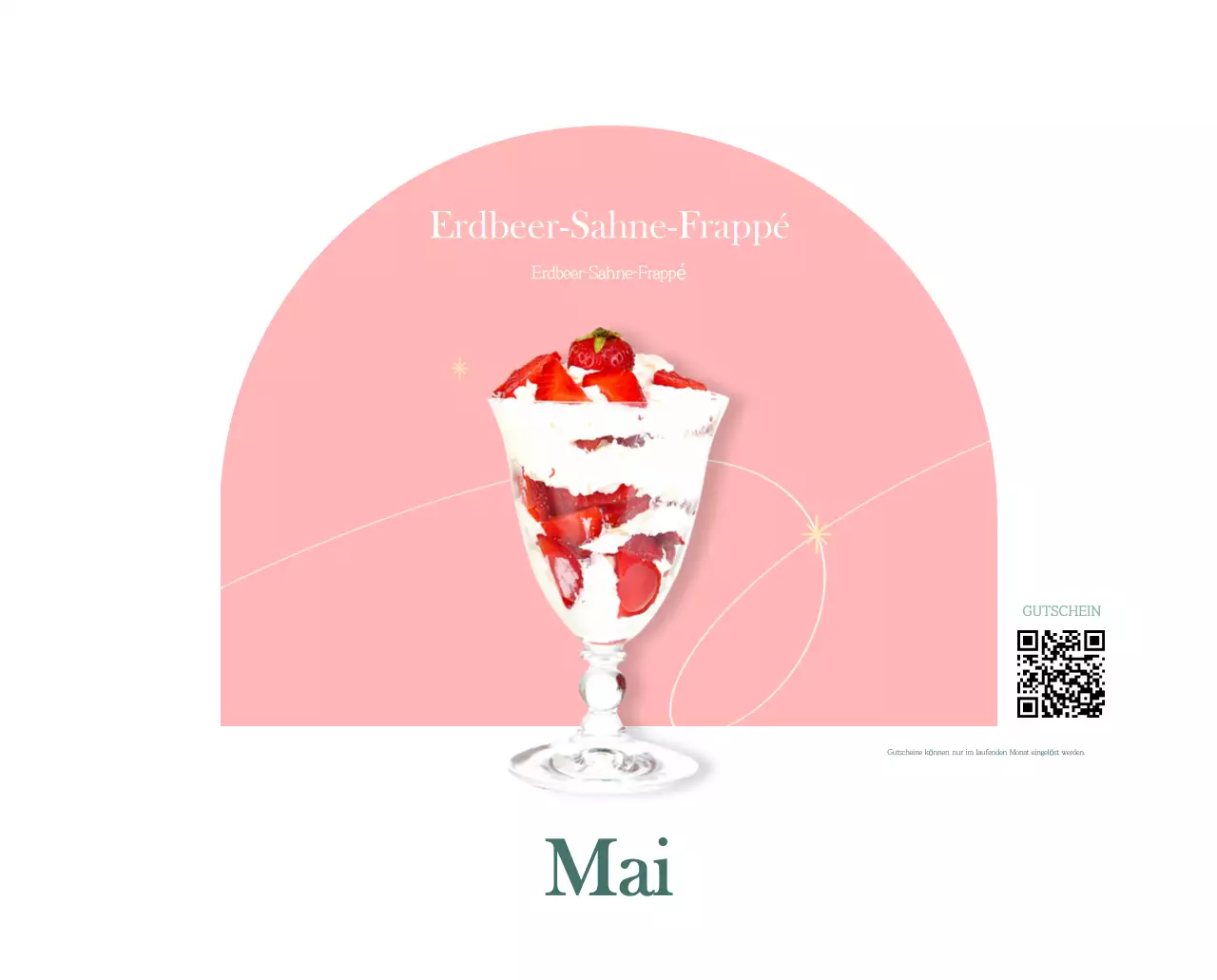 Ein moderner Café-Kalender mit Empfehlungen für das Getränk des Monats