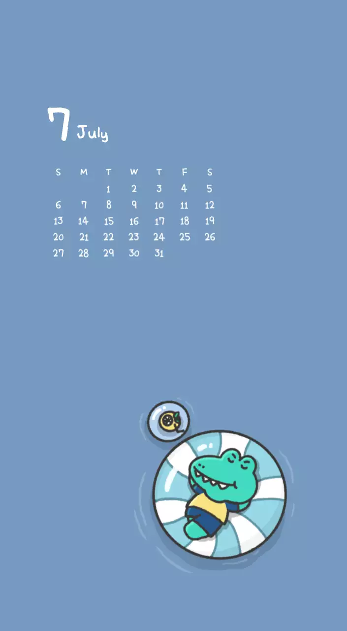 かわいいアゴイラストコンセプトのカレンダー