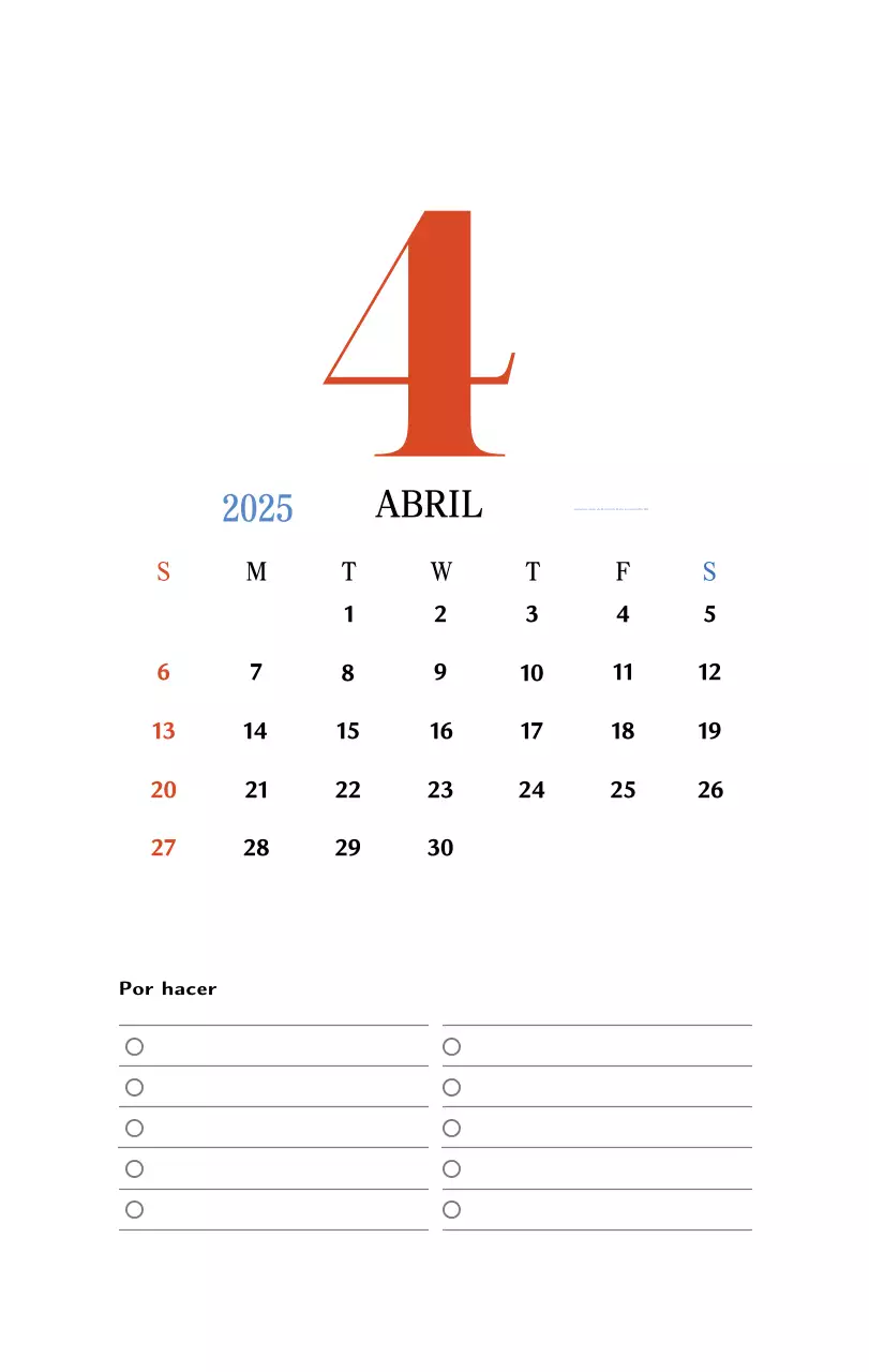 Calendario retro concept memory en rojo