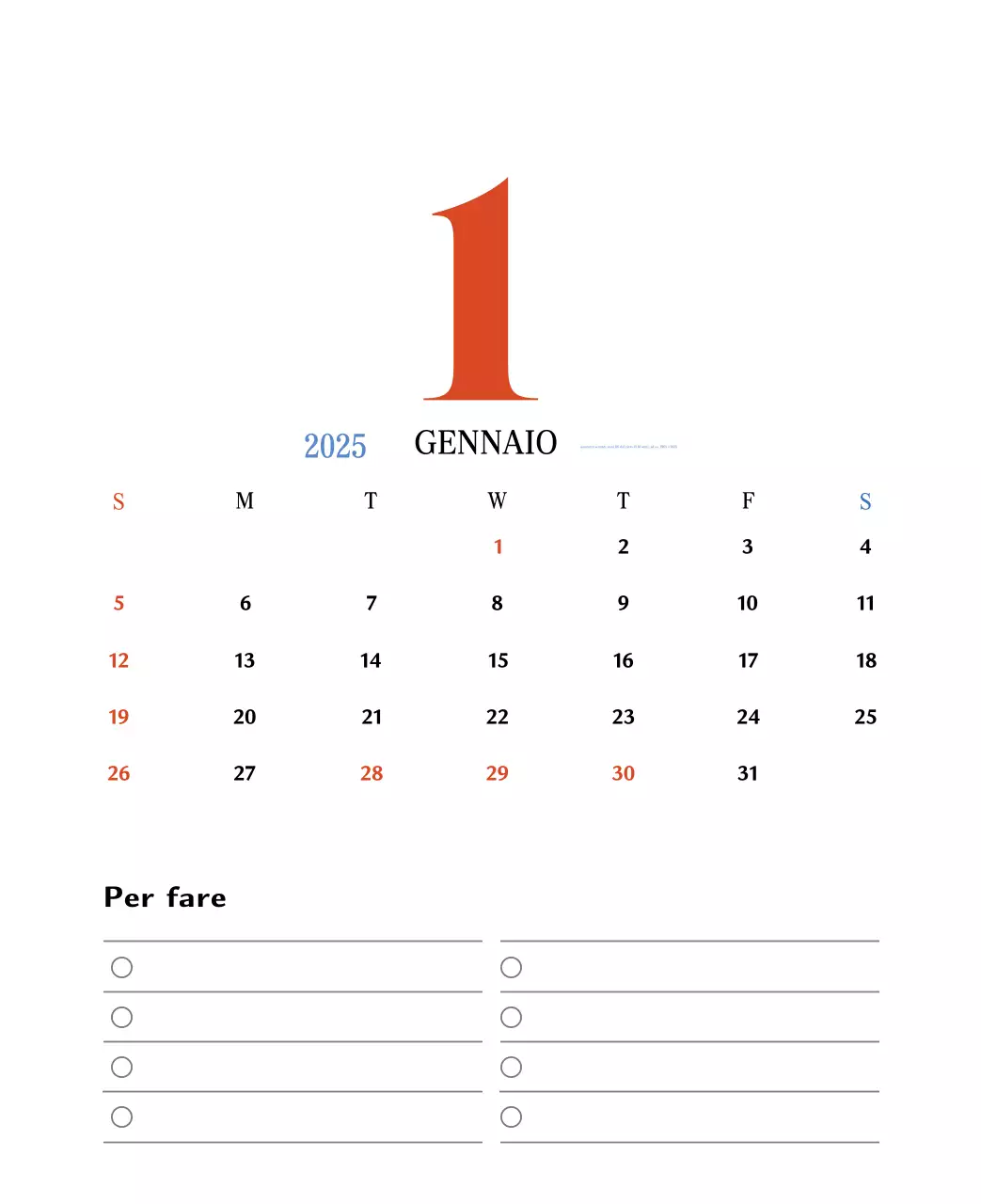 Calendario della memoria di concezione retrò in rosso