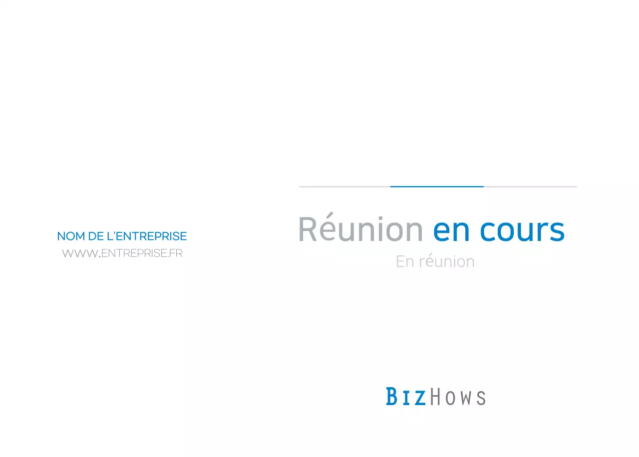 Calendrier minimaliste bleu Promotions d'entreprise