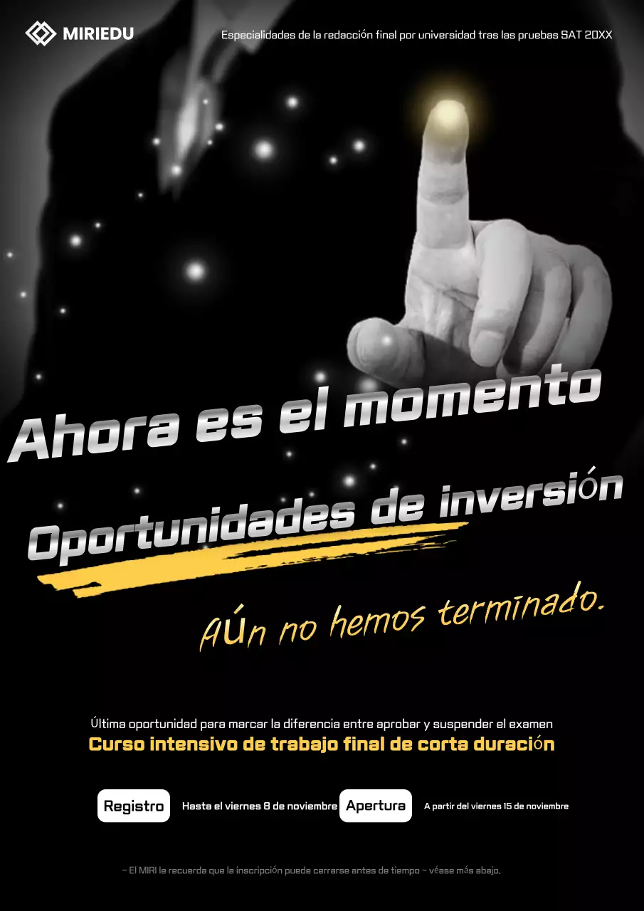 Anuncios de conferencias de disertación resaltadas en negro y plata