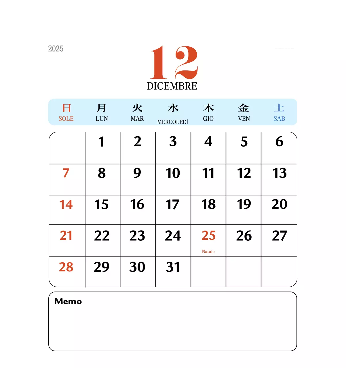 Calendario della memoria di concezione retrò in rosso