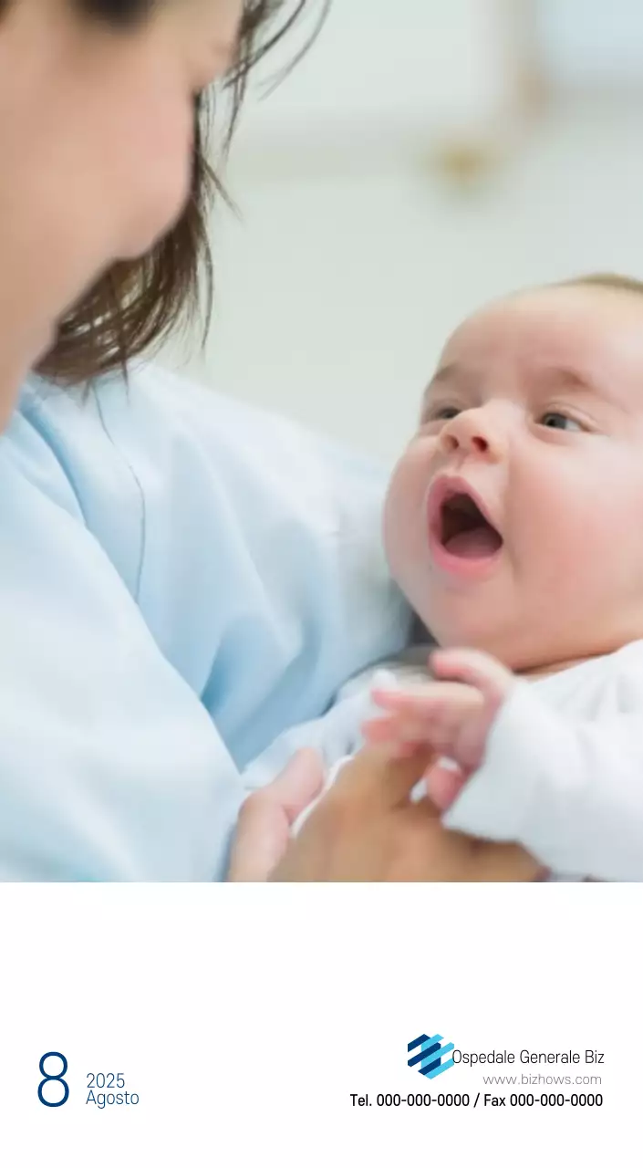 Calendario promozionale dell'ospedale semplice, bianco e blu