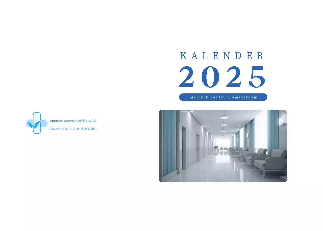 Blauwe moderne ziekenhuiskalender