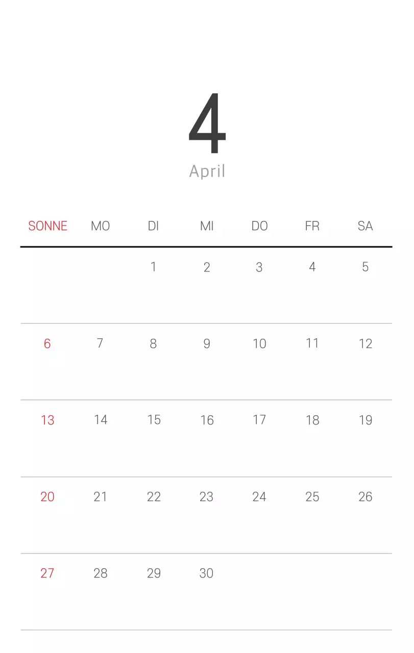 Weißer sauberer botanischer Naturkalender