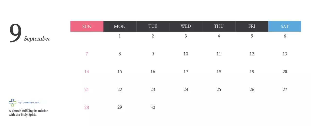 Promote a simple calligraphy Bible Church