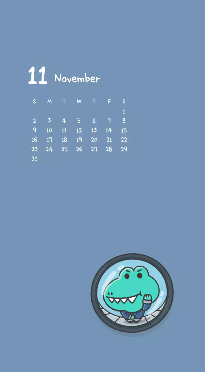 かわいいアゴイラストコンセプトのカレンダー