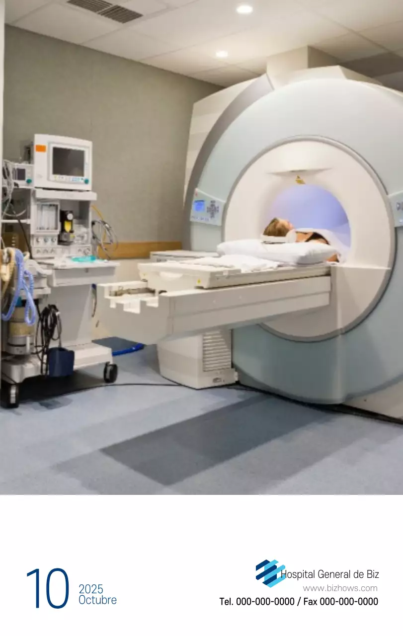 Calendario promocional Hospital Navy White Simple