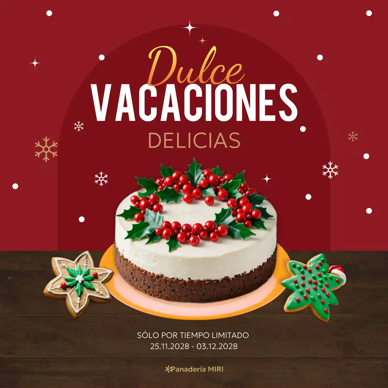 promoción de la panadería festiva roja