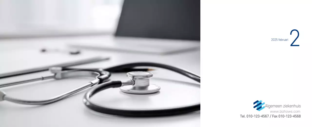 Navy Witte Eenvoudige Ziekenhuis Promotiekalender