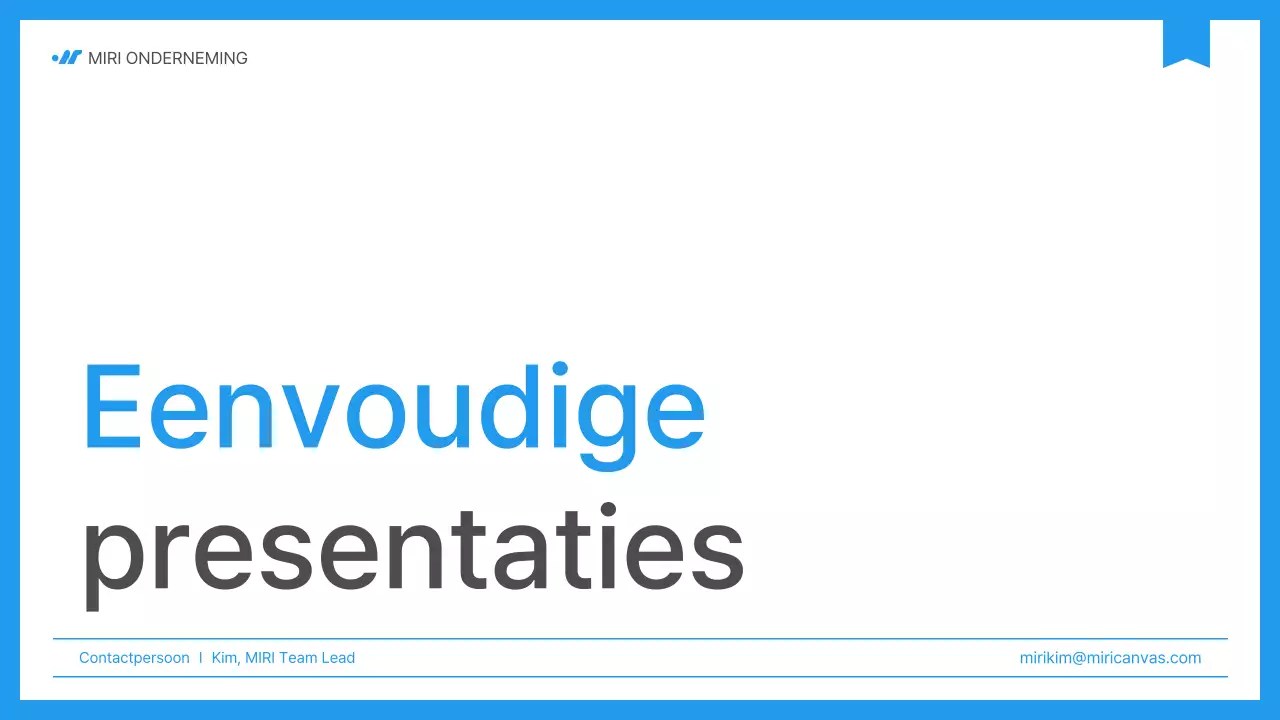 Eenvoudig bedrijfsrapport in blauw en wit