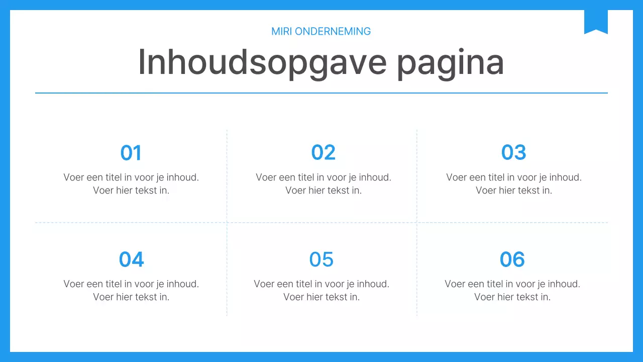 Eenvoudig bedrijfsrapport in blauw en wit