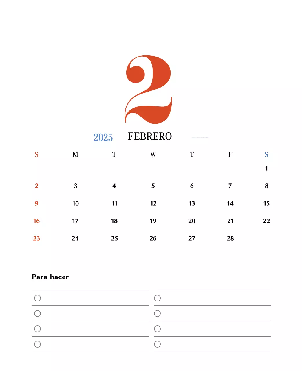 Calendario retro concept memory en rojo