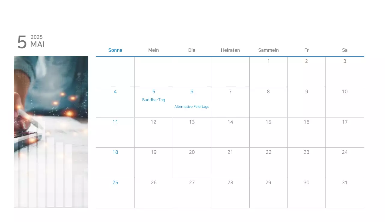 Blauer moderner Kalender Kalender