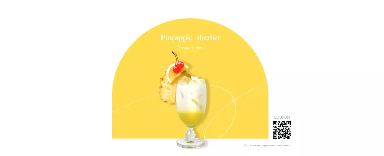 A modern cafe calendar with drink of the month recommendations