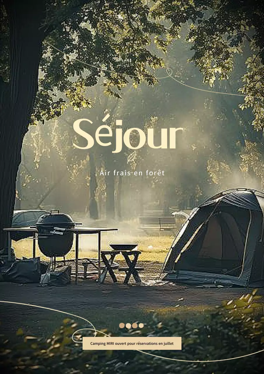 Publicité pour le camping nature en vert et kaki