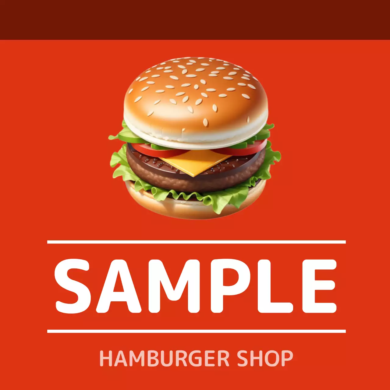 赤 モダン ハンバーガー ロゴ