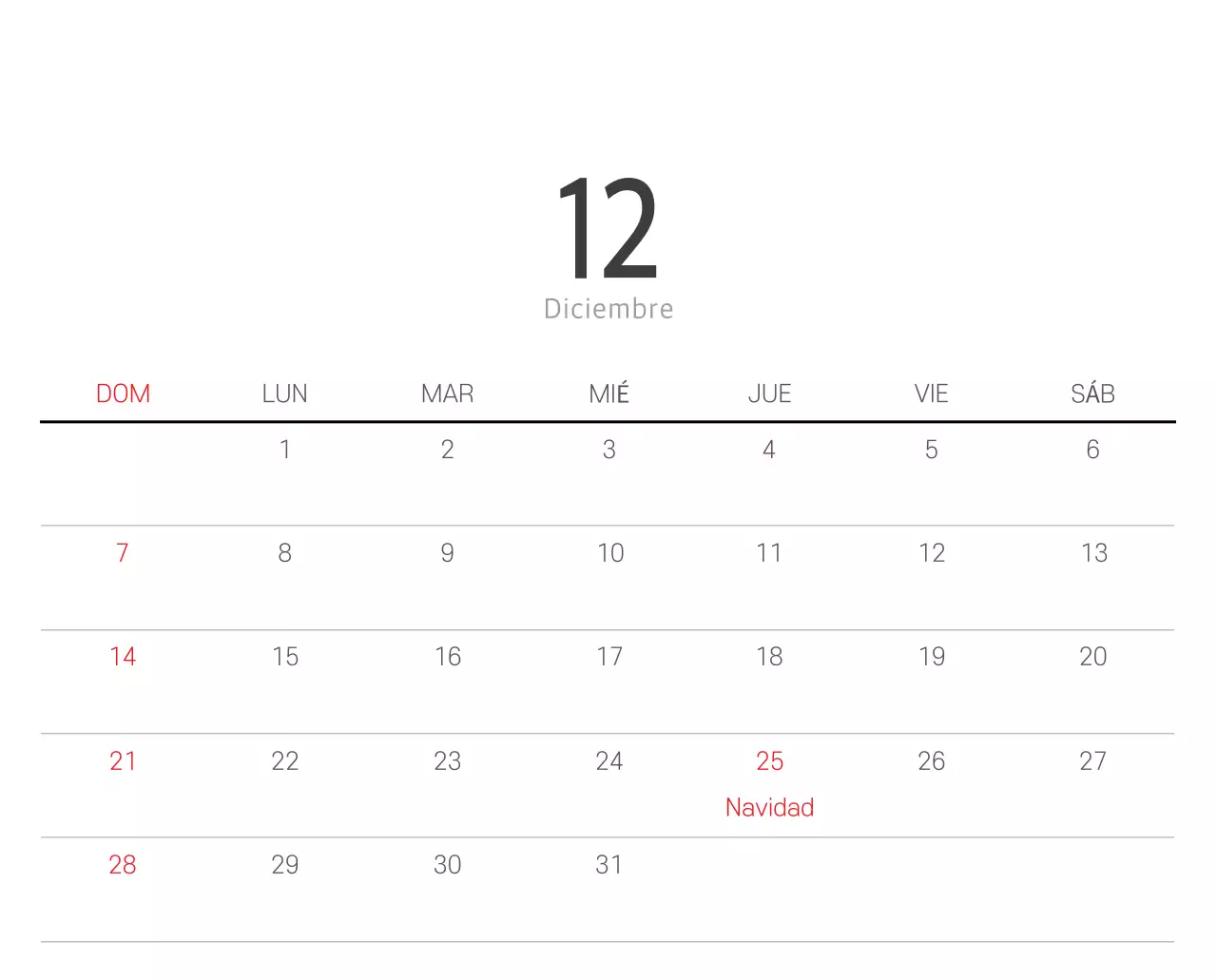 Calendario blanco de naturaleza botánica limpia