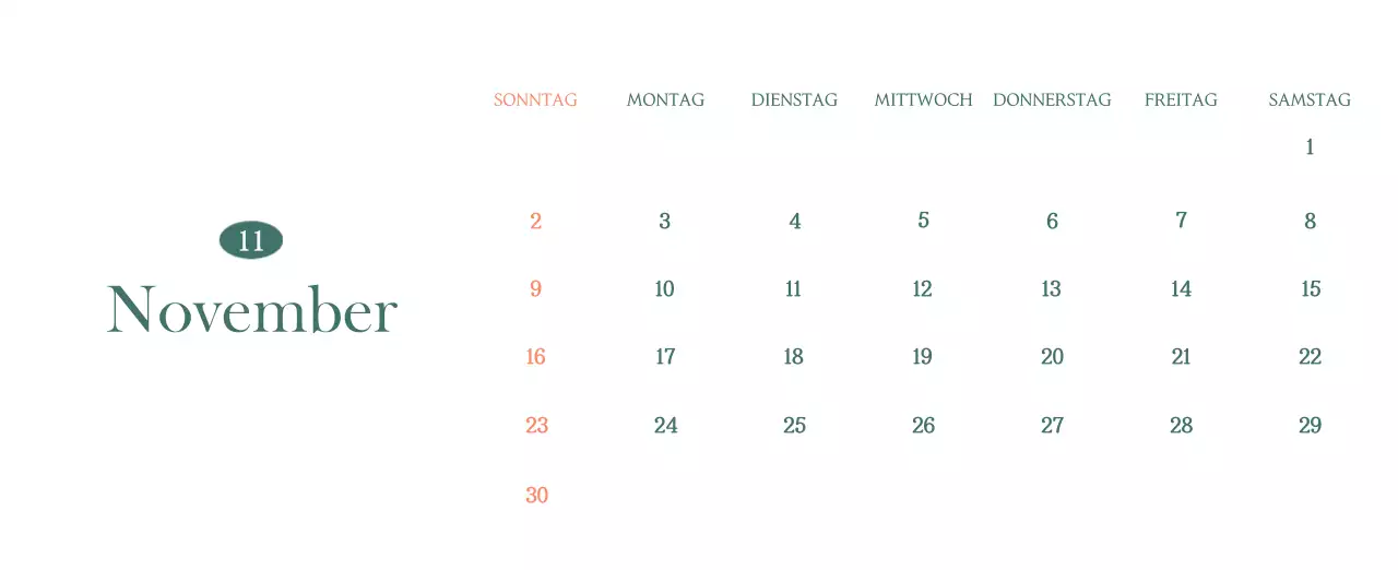 Ein moderner Café-Kalender mit Empfehlungen für das Getränk des Monats
