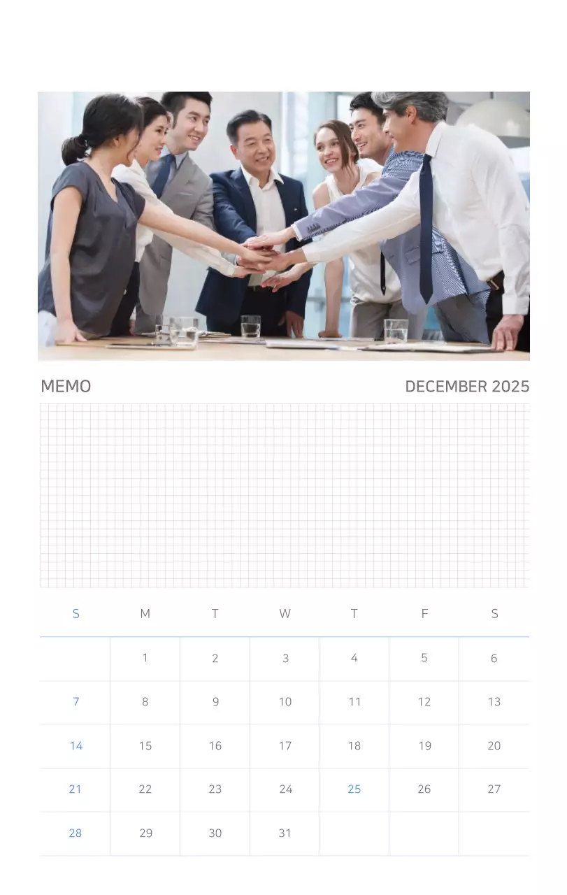 Blauwe moderne kalender bedrijfspromoties