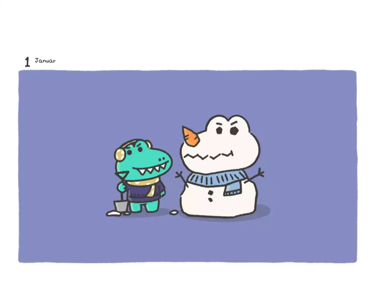 Ein Kalender mit einem niedlichen Ago-Illustrationskonzept