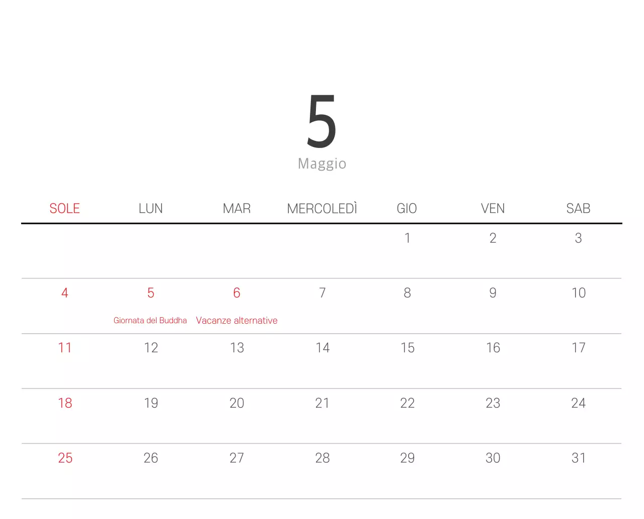Calendario botanico naturale bianco e pulito