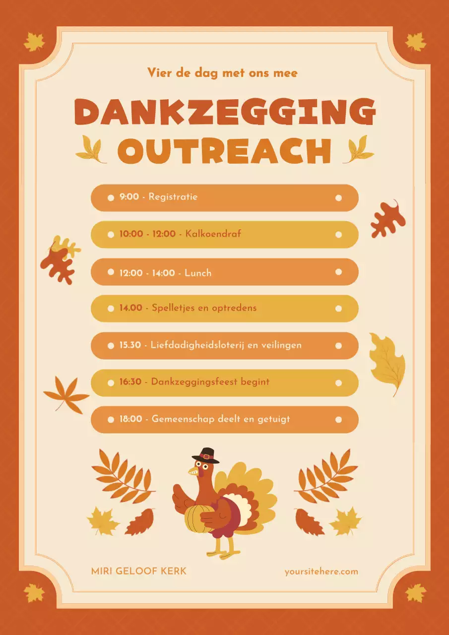 Oranje Thanksgiving Outreach Agenda