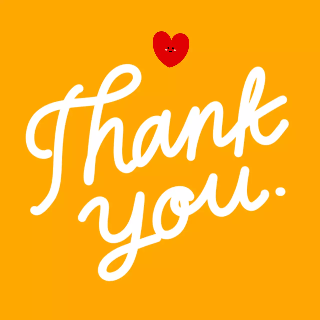 オレンジ 手書き 感謝 メッセージカード