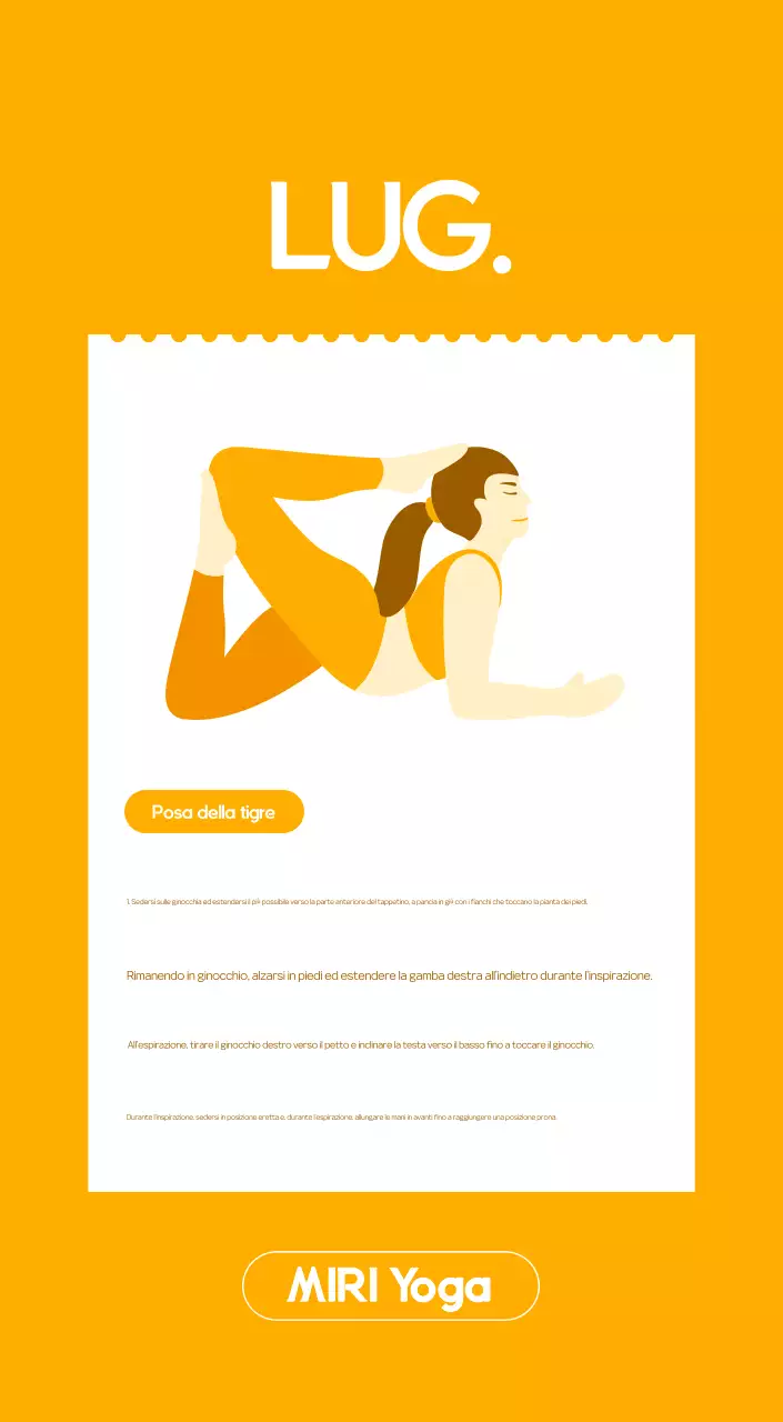 Calendario promozionale arancione dello yoga minimalista